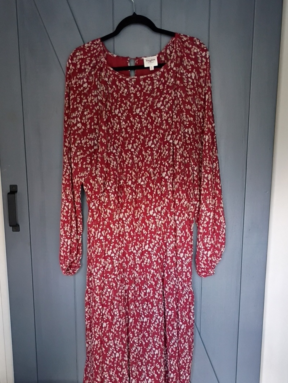 Hayden Los Angeles Rust/ Beige Floral Long-Sleeve Midi Dress